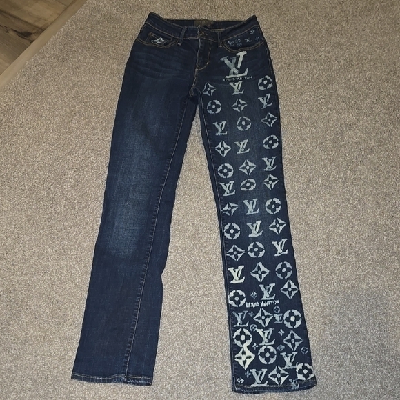 Levi's Denim - Levi's Dark Blue Flare Jeans with Pattern